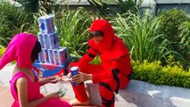 AMAZING PEPSI CHALLENGE! Movie Kids Toys w/ Spiderman, Hulk & Joker Coke Coca Cola FUN in