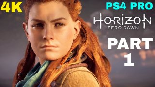 Horizon Zero Dawn 4K 2017 Gameplay Part 1 - A Gift From The Past (PS4 PRO)