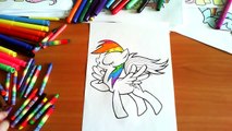 My Little Pony New Coloring Pages for Kids Colors Rainbow Coloring colored markers felt pens