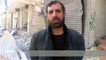مدنيون احتموا بالأقبية من القصف  في مدينة الباب السورية