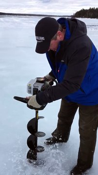 Water Drains Off Frozen Lake