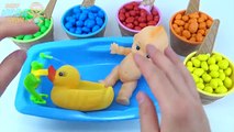 Baby Doll Bathtime Learn Colors Clay Slime & Foam Surprise Toys Colours RainbowLearning