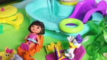 Set Toy Videos Playset Daisy Beach Day Dora The Explorer Swimming Pool and Camping