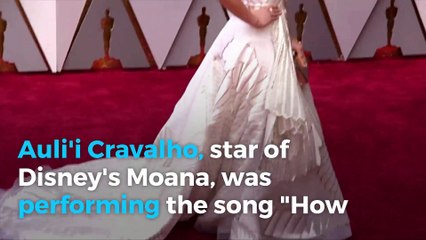Disney star gets hit during performance at Oscars