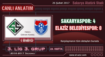 Sakaryaspor 4-0 Elaziz Belediyespor Geniş özet