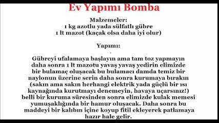 Ev Yapımı Bomba Nasıl Yapılır?