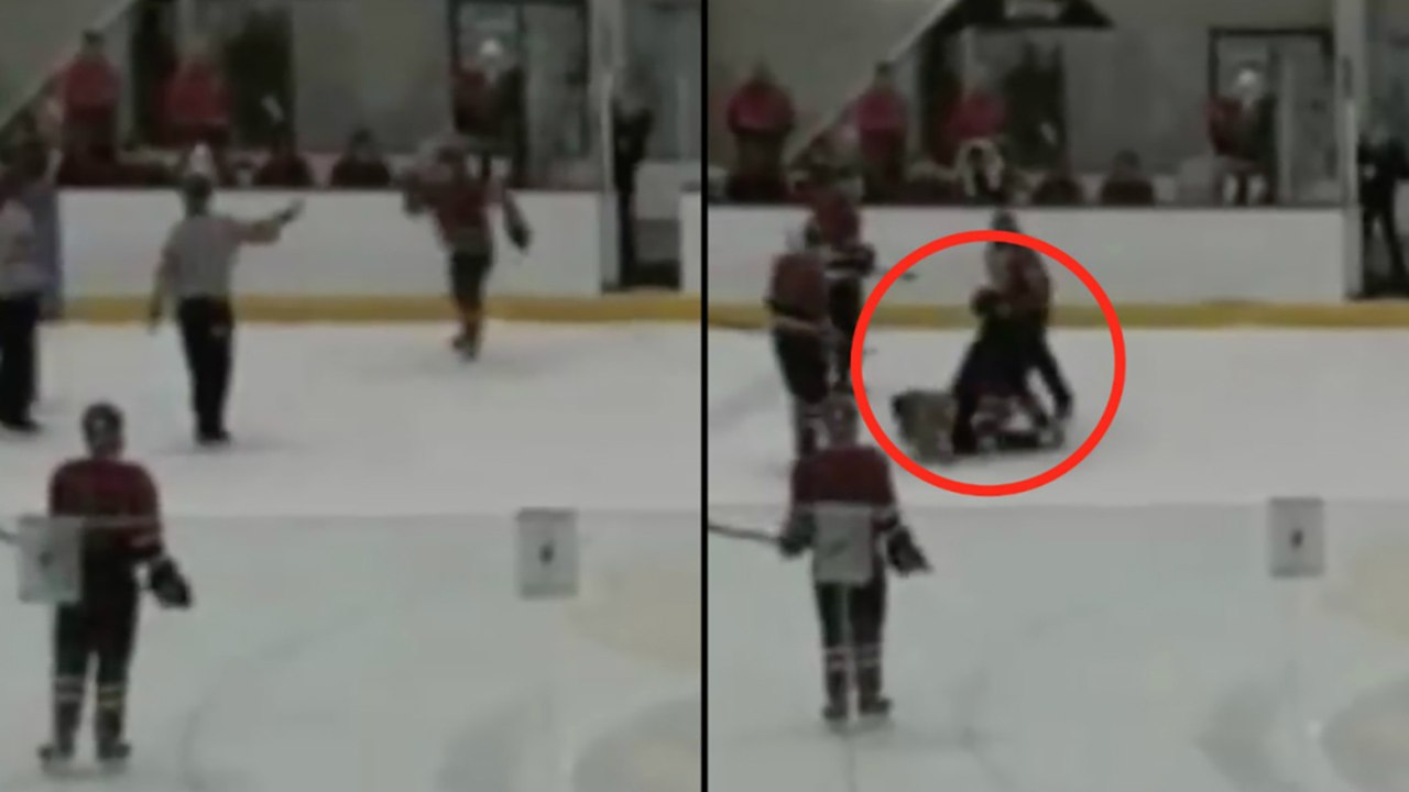 Hockey Player ATTACKS Ref with Cheap Shot After Leaving Penalty Box, Gets ARRESTED