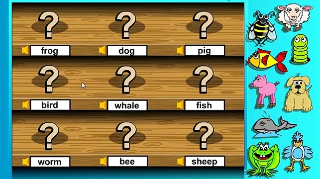 Развивающий и обучающий мультфильм для детей. Название животных на английском языке. Для малышей