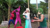 Spiderman vs Joker vs Frozen Elsa COLLOR BALL water balloons Baby kids Fun Superhero
