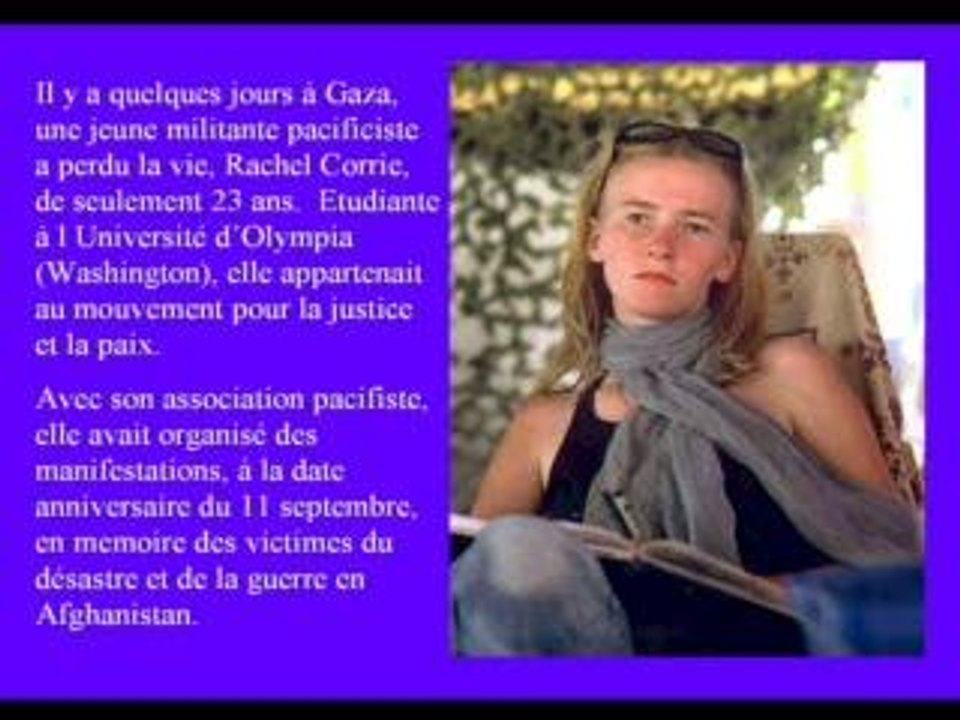 Pour la Paix hommage à Rachel Corrie