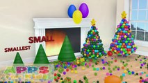 Kids Learn Sizes and Learn Colors from Smallest to Biggest with 3D Tree Christmas Eggs Surprise