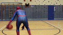 SPIDERMAN | AMAZING TRICK SHOTS | BASKETBALL! [FUNNY VIDEO!] REAL LIFE SUPERHEROES