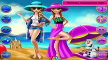Эльза и Анна на пляже. Модные наряды для пляжа. Видео для девочек. Игры для девочек