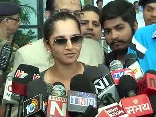 Grand Welcome to Sania Mirza after win US open at Hyderabad