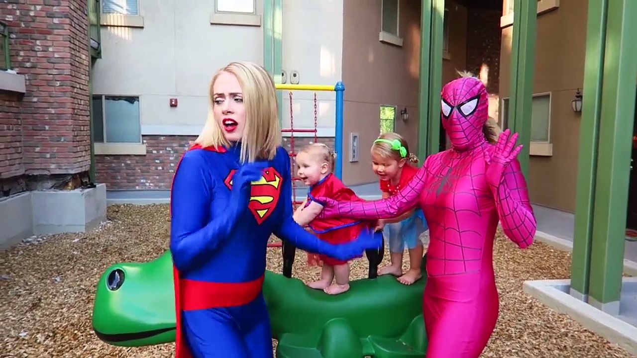 BABY FROZEN ELSA + SPIDER-MAN VS BAD JOKER KIDNAPPED BABIES! SUPERGIRL, Catwoman, Police,