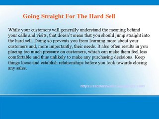 Sanders Wallis Common Mistakes Made By New Sales