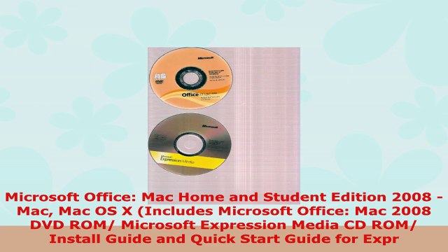 READ ONLINE Microsoft Office Mac Home and Student Edition 2008 Mac Mac OS X Includes Microsoft