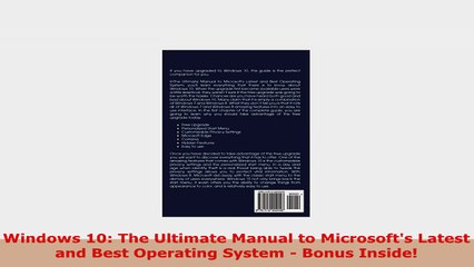 READ ONLINE  Windows 10 The Ultimate Manual to Microsofts Latest and Best Operating System  Bonus