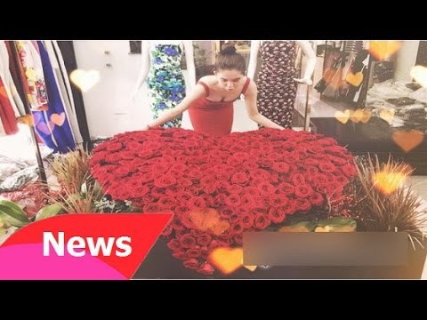 Ngọc Trinh được bạn trai đại gia tặng bó hoa hồng hình trái tim 'khổng lồ' ngày Valentine