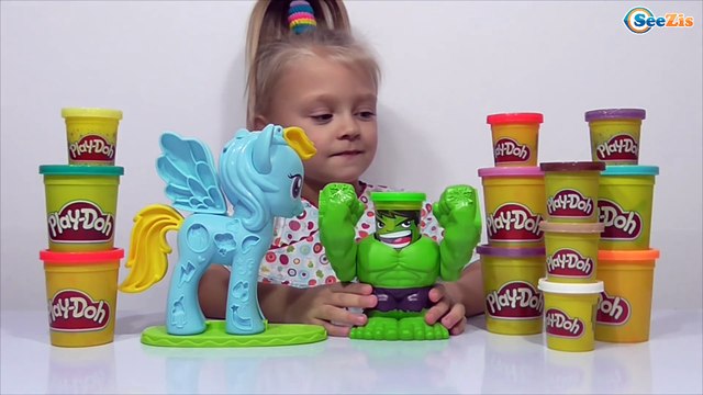 ✔ Пони Радуга и Халк из пластилина Плей До от Ярославы / Rainbow Dash My Little Pony & Hulk PlayDoh