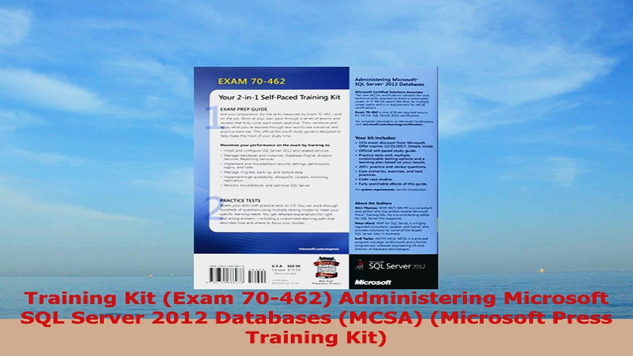 READ ONLINE  Training Kit Exam 70462 Administering Microsoft SQL Server 2012 Databases MCSA