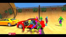 COLORS CARS MERCEDES BENZ IN TROUBLE & SPIDERMAN COLORS & Nursery Rhymes Songs for Children
