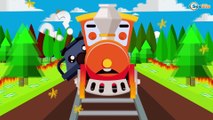 Trenes infantiles - Carros de Carreras - Dibujos animados educativos - Caricaturas de Trenes