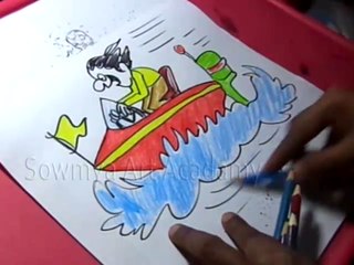 How to Draw Boat Drawing step by step kids