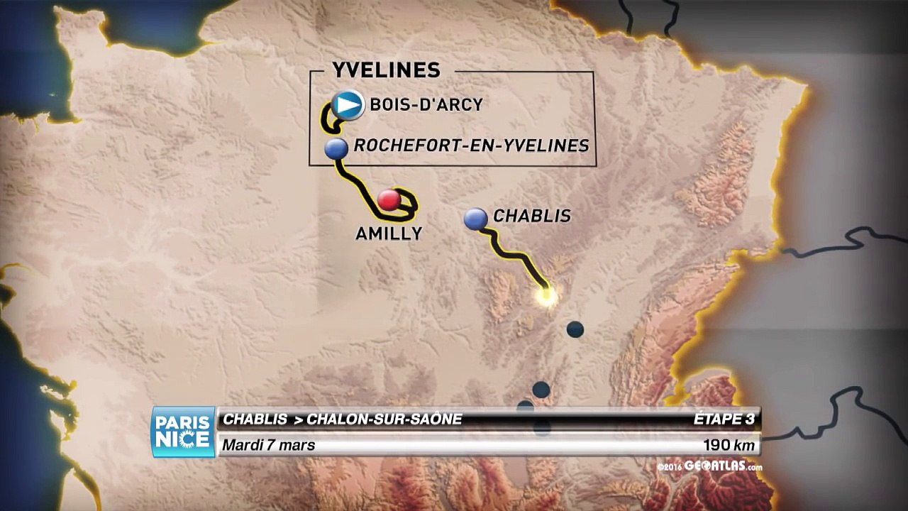 Paris-Nice 2017 - Le parcours de la 75e édition de Paris-Nice du 5 au 12 mars
