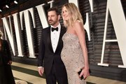 Jimmy Kimmel and pregnant wife Molly McNearney attend Vanity Fair Oscar party