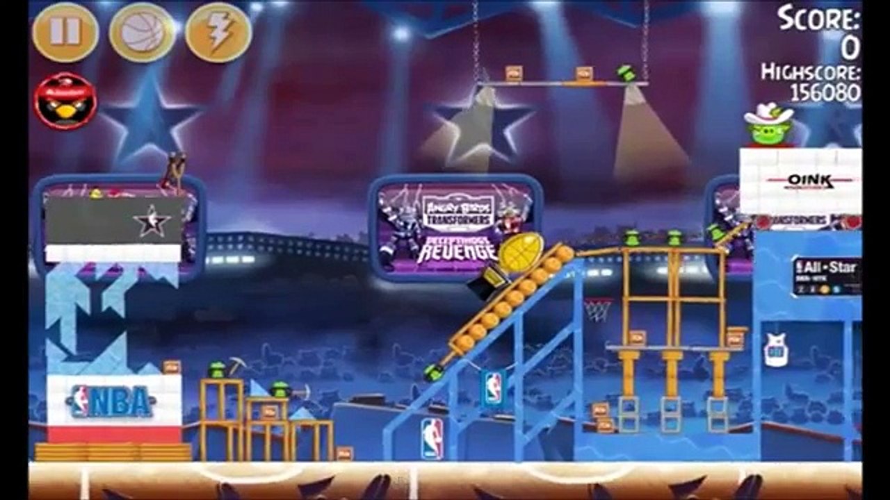 Angry Birds Seasons Ham Dunk All Star 4-9 Walkthrough 3 Star