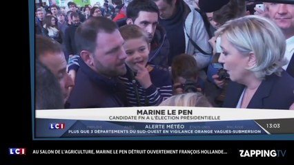 Marine Le Pen au Salon de l’Agriculture se moque de François Hollande (Vidéo)