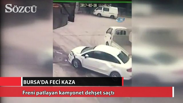 Freni patlayan kamyonet dehşet saçtı