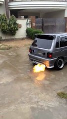 Suzuki Mehran  Back Fire Stunt