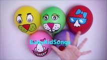 Five Wet Balloons Toys Compilation Learning Colours collection Faces Water Balloon Song