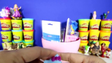 GIANT RAPUNZEL Surprise Egg Play Doh - Disney Tangled Toys Key Chain Palace Pets