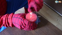 Человек-паук и замороженные elsa против пиццы Пранк! ж/ розовый Человек-паук Анна и шутник! Супергерой удовольствие в