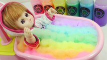 DIY How To Make Colors Bubble Bathtub Baby Doll Learn Colors Numbers Counting Slime