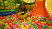 Kinder Surprise Eggs Hunt in a Indoor Playground for Kids - The Ball Pit Show