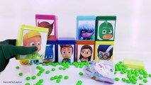 PJ Masks Catboy Gekko Owlette DIY Cubeez Blind Box Play-Doh Dippin Dots Toy Surprise Learn Colors!