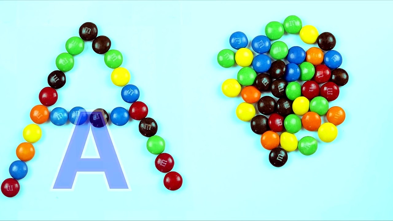 ALPHABET STOP MOTION with M&Ms Candy - Learn the ABC Letters from A to Z