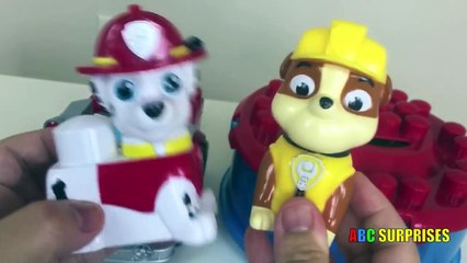 Paw Patrol Toys Nickelodeon Ionix Jr Tower Block Set Marshall Fire Truck Toys Truck ABC SURPRISES