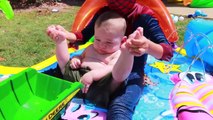 Superhero FAMILY~ Superheros In Real Life Spiderman Babysitting Baby Compilation Diaper Surprise