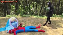 BURIED ALIVE Spiderman vs Frozen Elsa Baby Pink Spidergirl Joker Family Fun Superhero movi