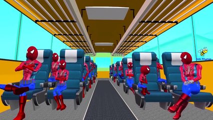 Wheels On The Bus Go Round And Round with Spiderman | Nursery Rhymes For Children | Kids S