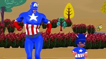 Captain America Cartoons For Children Finger Family Nursery Rhymes | Johny Johny Yes Papa