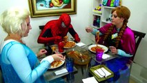 Spiderman Poo Fire with Frozen Elsa vs Joker Chili Popcorn - Fun Superheroes Movie In Real