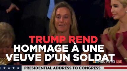 Trump : émotion lors d'un hommage rendu à la veuve d'un soldat