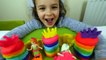 DIY Play Doh Rainbow Frozen Castle for Disney Princesses Elsa and  Anna Doll toys-N