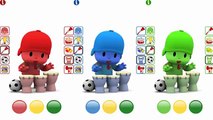 Pocoyo Talking Colors Jumping On The Bed - Five Little Monkey - Nursery Rhymes Song For Ch